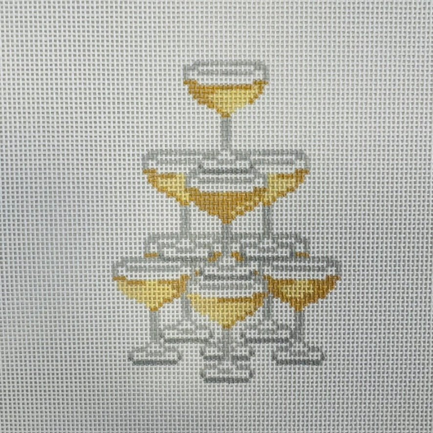 Champagne Tower needlepoint canvas - Bargello Needlepoint