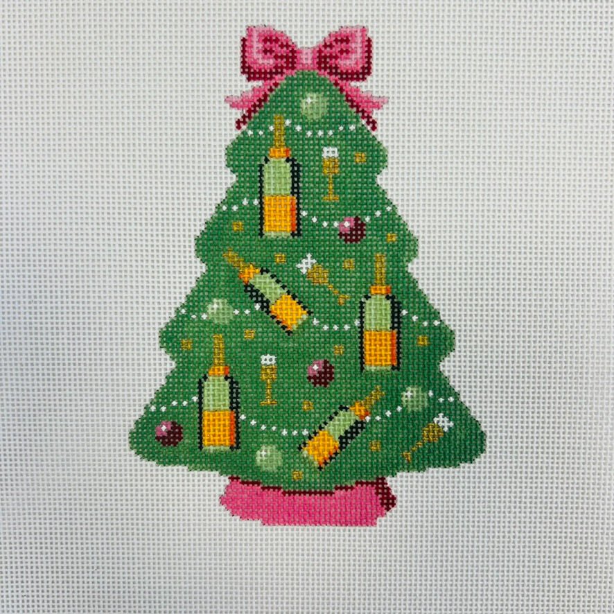 Champagne Tree needlepoint canvas - Bargello Needlepoint