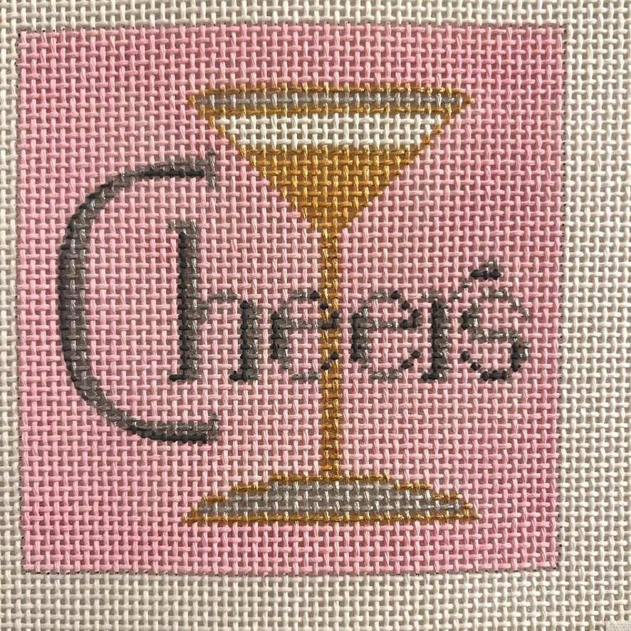 Cheers Coaster needlepoint canvas - Bargello Needlepoint