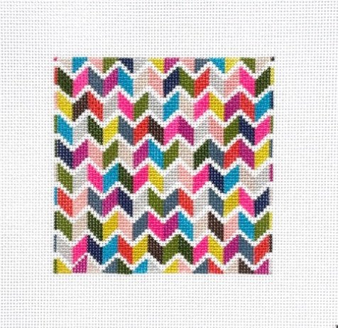 Chevron 4" Square Insert needlepoint canvas - Bargello Needlepoint