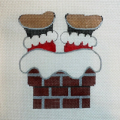 Chimney Santa Ornament needlepoint canvas - Bargello Needlepoint