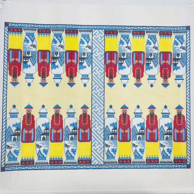 Chinoiserie Backgammon Board needlepoint canvas - Bargello Needlepoint