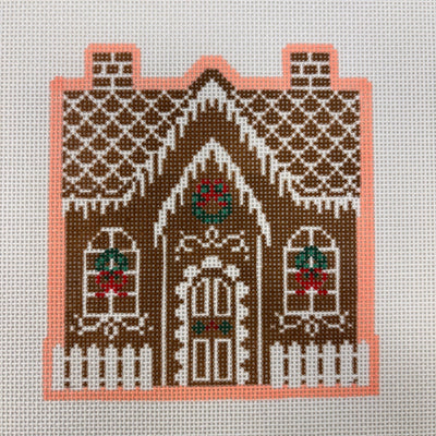 Christmas Gingerbread House needlepoint canvas - Bargello Needlepoint