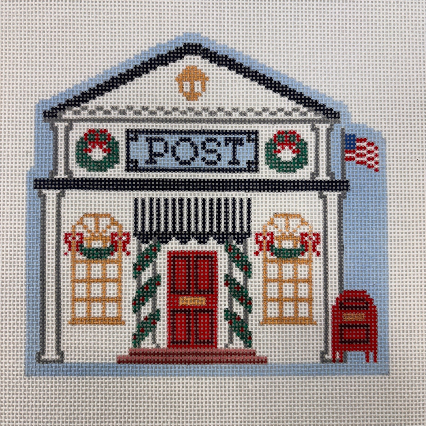 Christmas Post Office needlepoint canvas - Bargello Needlepoint