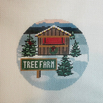 Christmas Tree Farm BR Ornament needlepoint canvas - Bargello Needlepoint