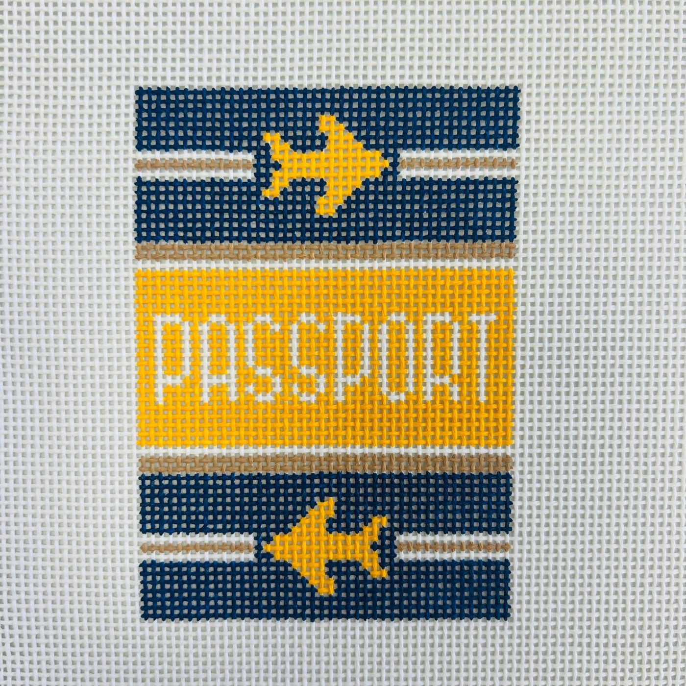 CLASSIC PASSPORT (NAVY) needlepoint canvas - Bargello Needlepoint