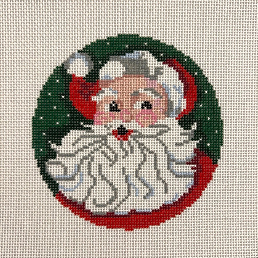 Classic Santa Ornament needlepoint canvas - Bargello Needlepoint