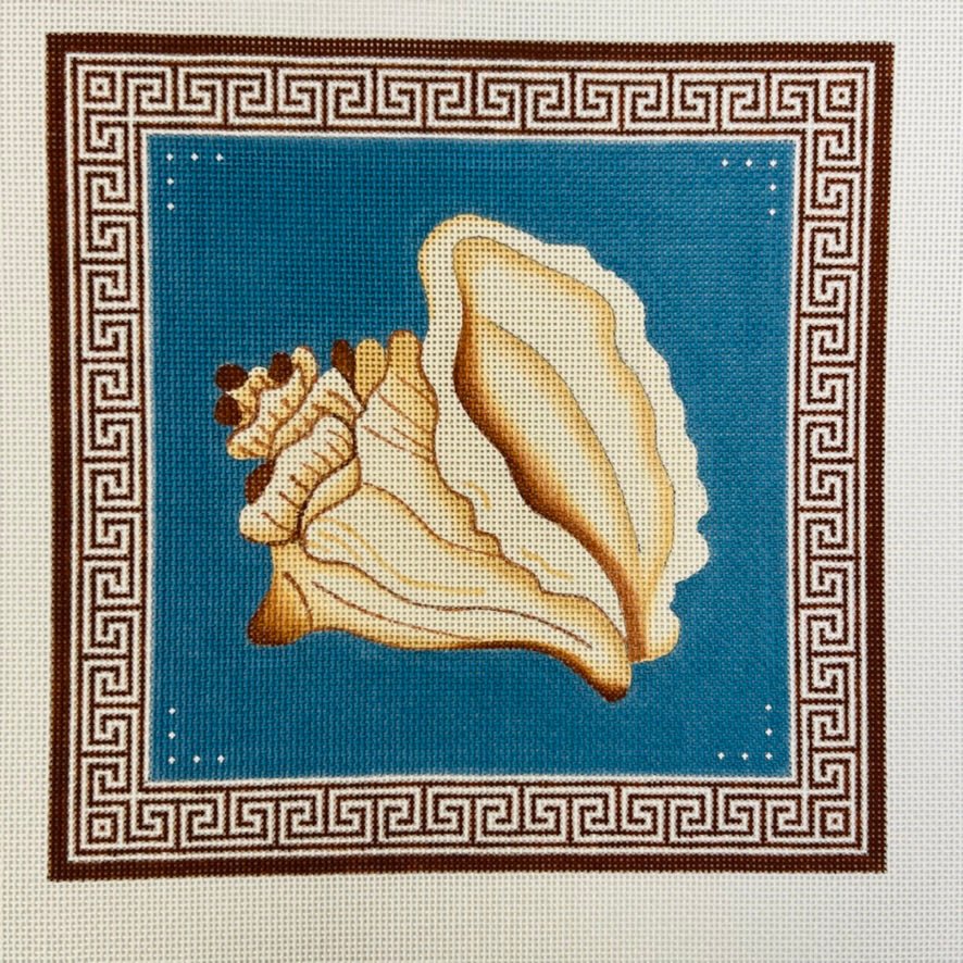 Conch Shell w/Oriental Border Needlepoint Canvas – Bargello Needlepoint