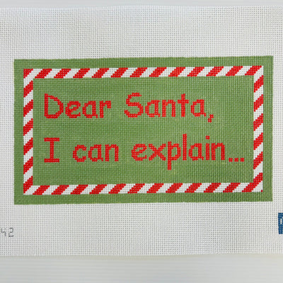 Dear Santa needlepoint canvas - Bargello Needlepoint