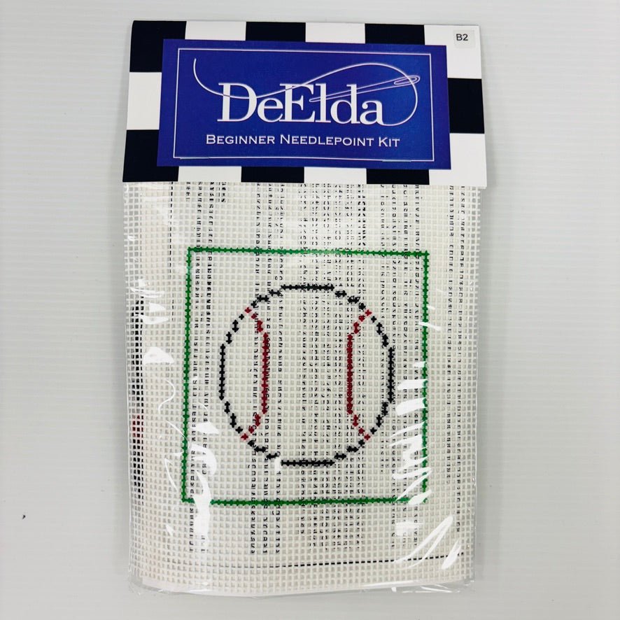 DeElda Baseball Kit (includes fiber) needlepoint canvas - Bargello Needlepoint