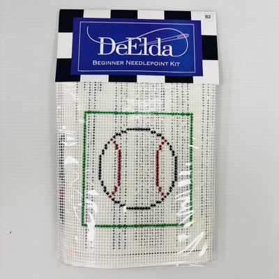 DeElda Baseball Kit (includes fiber) needlepoint canvas - Bargello Needlepoint