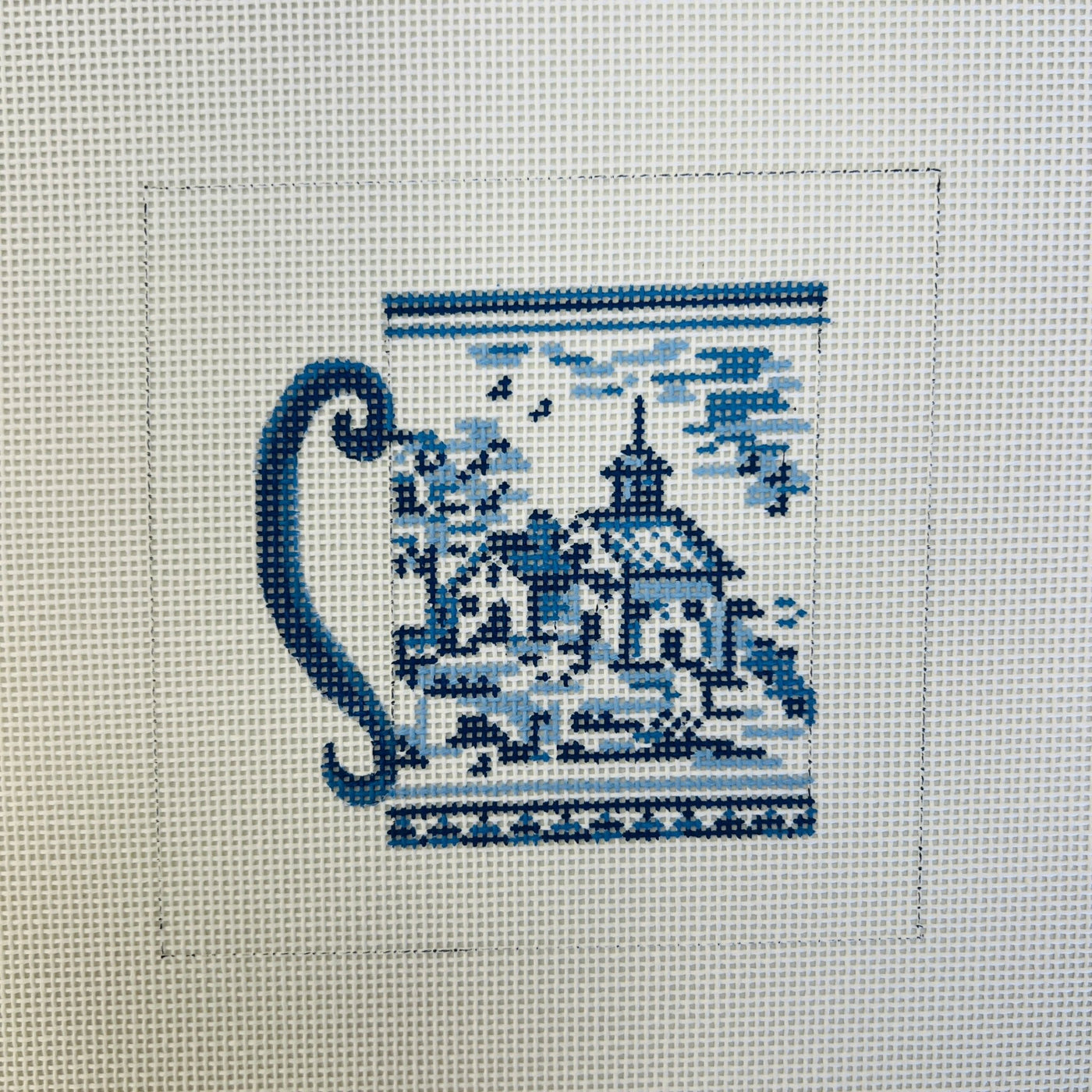 Delft Landscape 2 needlepoint canvas - Bargello Needlepoint