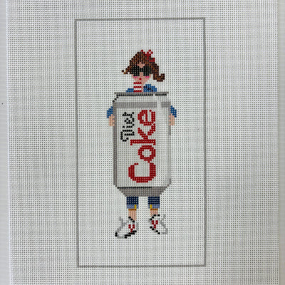 Diet Soda Girl Eyeglass Case needlepoint canvas - Bargello Needlepoint