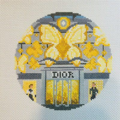 Dior Storefront Ornament needlepoint canvas - Bargello Needlepoint
