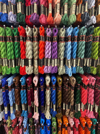 DMC picks for Hola On Stripes needlepoint canvas - Bargello Needlepoint