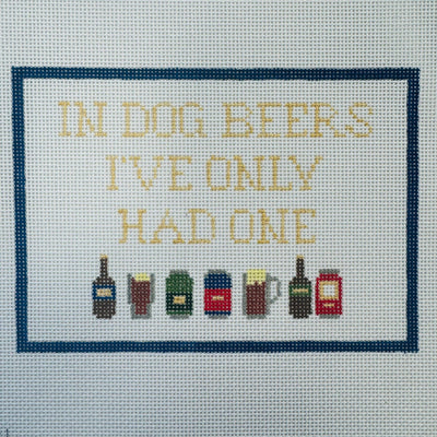 Dog Beers Needlepoint Canvas - Sayings with stitch guide needlepoint canvas - Bargello Needlepoint