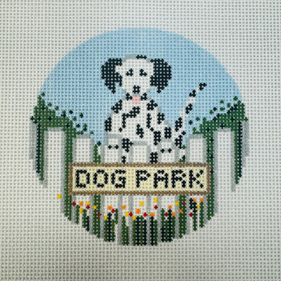 Dog Park Needlepoint Canvas Collection - Dalmatian with stitch guide needlepoint canvas - Bargello Needlepoint
