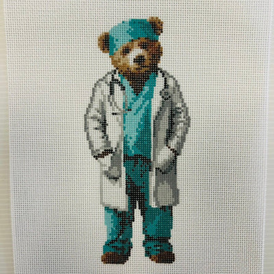 Dr. Bear needlepoint canvas - Bargello Needlepoint