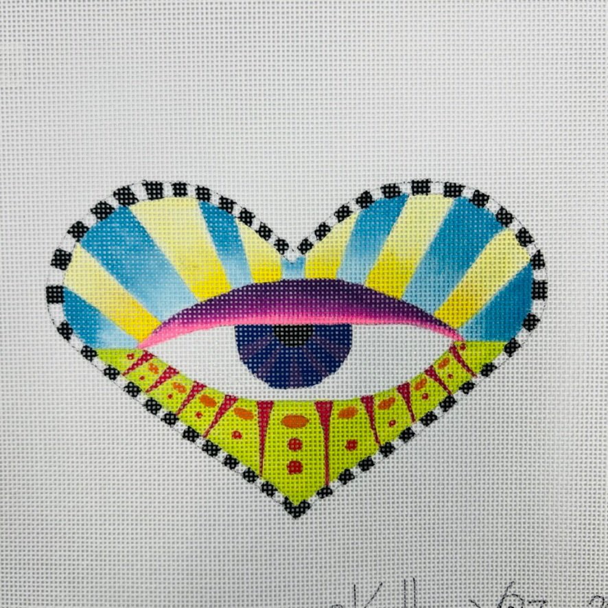Eye Heart needlepoint canvas - Bargello Needlepoint