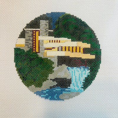 Fallingwater Ornament needlepoint canvas - Bargello Needlepoint