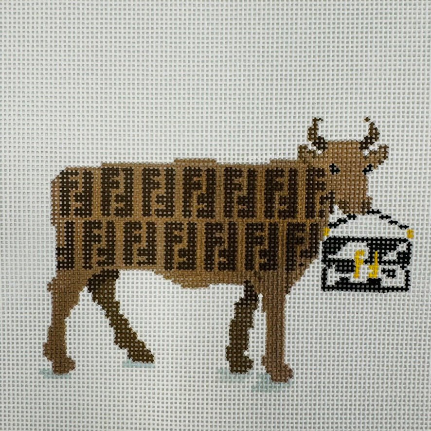 FD284 FF Cow needlepoint canvas - Bargello Needlepoint