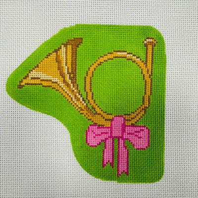 FD430 Holiday Horn Ornament needlepoint canvas - Bargello Needlepoint