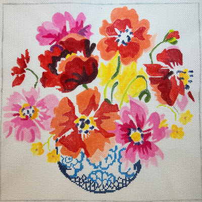 Fiesta Bouquet needlepoint canvas - Bargello Needlepoint