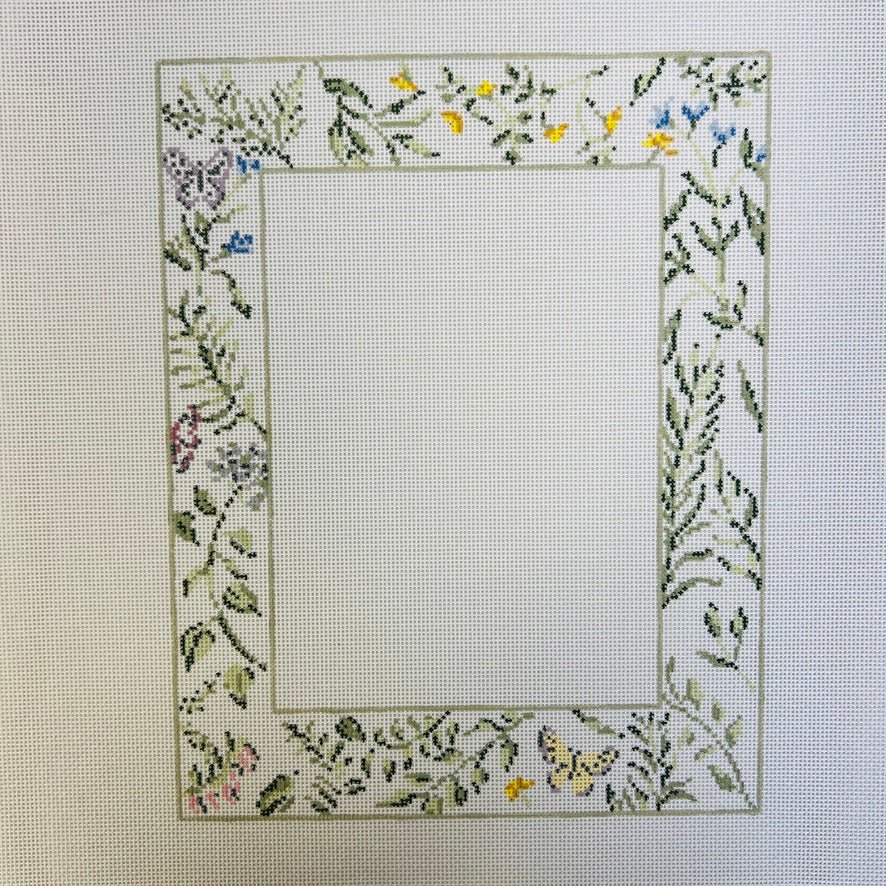 Floral Frame needlepoint canvas - Bargello Needlepoint