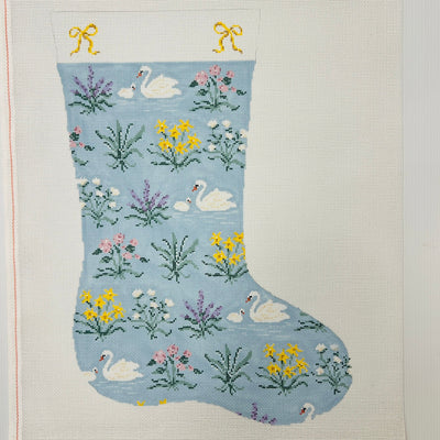 Floral Stocking needlepoint canvas - Bargello Needlepoint