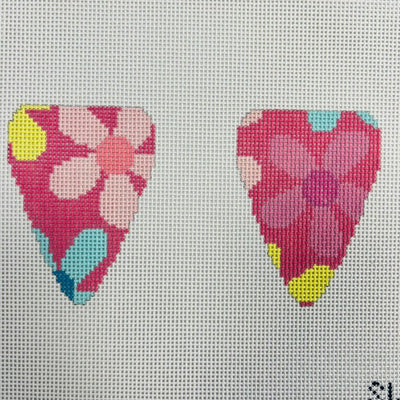 Flower Scissor Case needlepoint canvas - Bargello Needlepoint