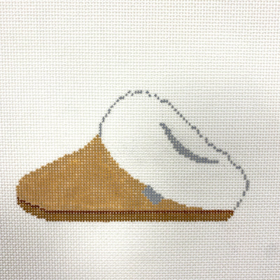 Fluffy Slipper - brown needlepoint canvas - Bargello Needlepoint