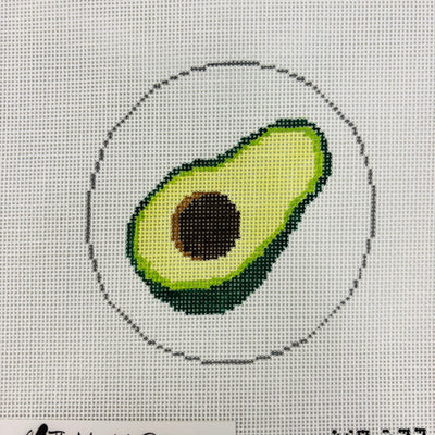 Food Truck Menu - Avocado Round Ornament needlepoint canvas - Bargello Needlepoint