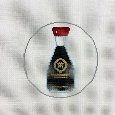Food Truck Menu Item: Kikkoman Round Ornament needlepoint canvas - Bargello Needlepoint