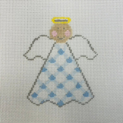 For Pete's Sake Pottery Angel Needlepoint Canvases - Blue Gingham needlepoint canvas - Bargello Needlepoint