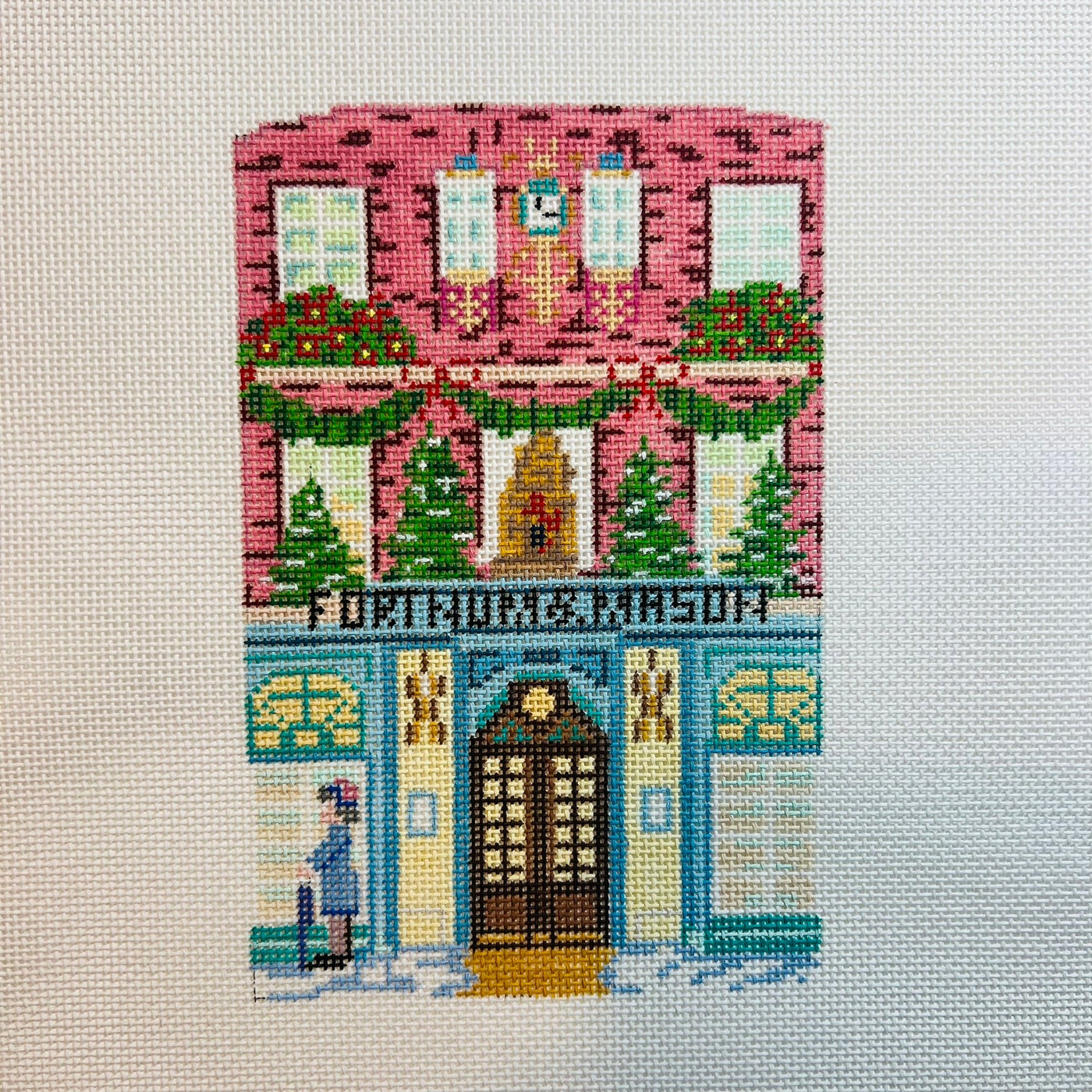 Fortnum & Mason Storefront needlepoint canvas - Bargello Needlepoint