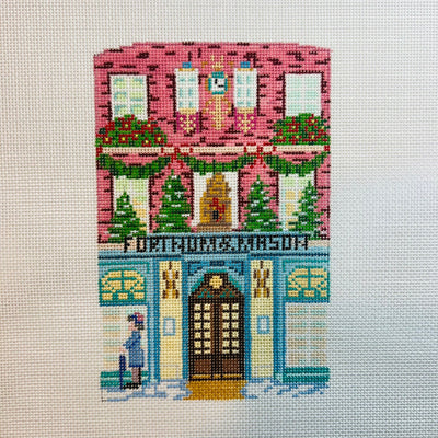 Fortnum & Mason Storefront needlepoint canvas - Bargello Needlepoint
