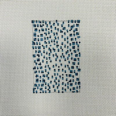 French Dot Luggage Tag (Blue) needlepoint canvas - Bargello Needlepoint