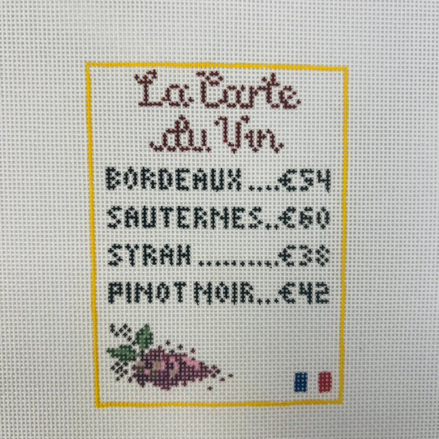 French Wine List Needlepoint Canvas needlepoint canvas - Bargello Needlepoint