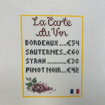 French Wine List Needlepoint Canvas needlepoint canvas - Bargello Needlepoint