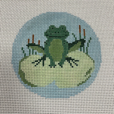 Frog on a Lily Pad Insert needlepoint canvas - Bargello Needlepoint
