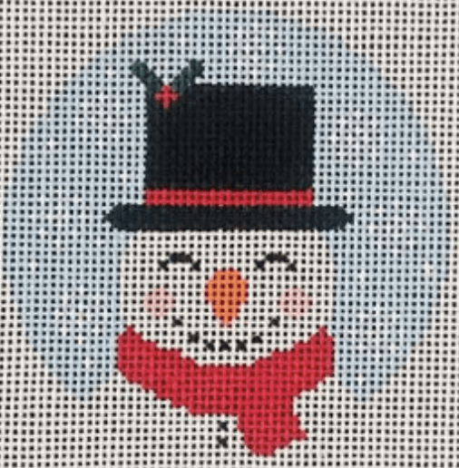 FROSTY ROUND ORNAMENT needlepoint canvas - Bargello Needlepoint