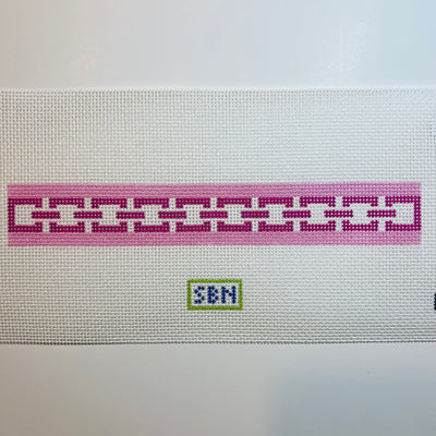 Geometric Keyfob - Pink needlepoint canvas - Bargello Needlepoint