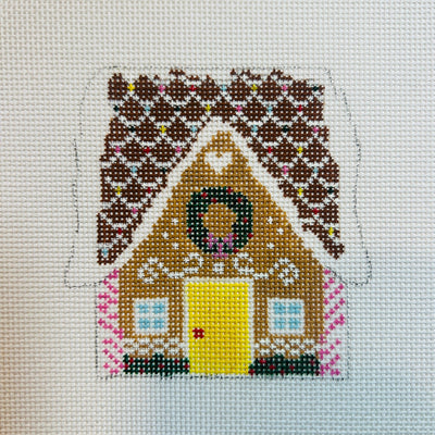 Gingerbread House needlepoint canvas - Bargello Needlepoint
