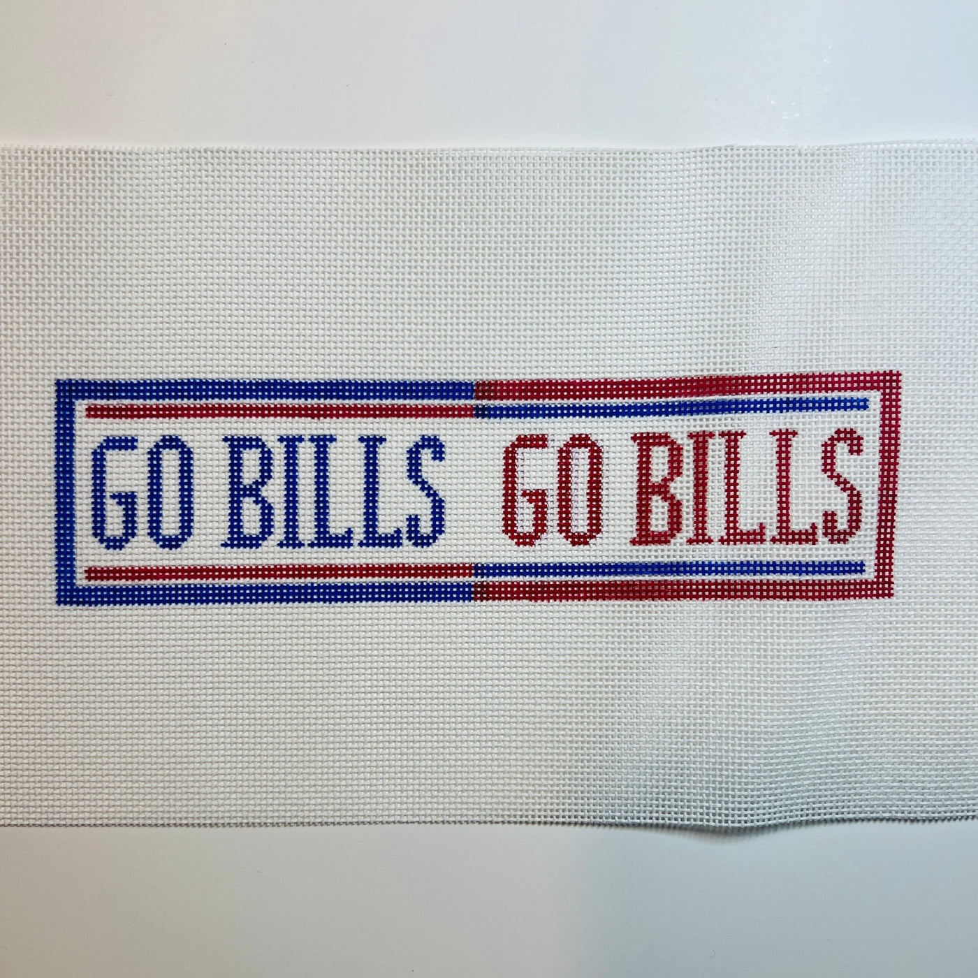 Go Buffalo Bills Sign/Key Fob/Book Mark needlepoint canvas - Bargello Needlepoint