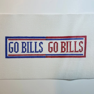 Go Buffalo Bills Sign/Key Fob/Book Mark needlepoint canvas - Bargello Needlepoint