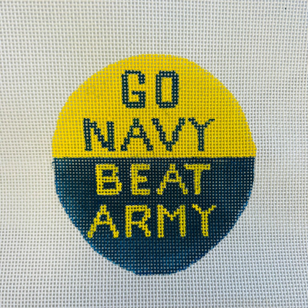 GO NAVY BEAT ARMY 缶バッジ　直径約75㎜ Go Navy Beat Army Needlepoint Canvas – Bargello Needlepoint