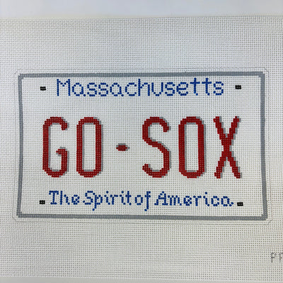 Go Sox License Plate needlepoint canvas - Bargello Needlepoint