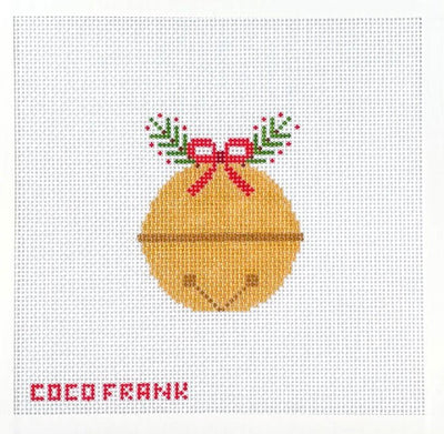 Gold Jingle Bell needlepoint canvas - Bargello Needlepoint