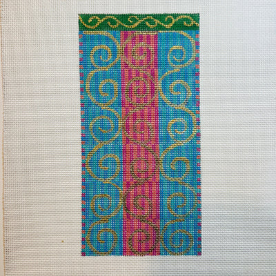 Gold Swirls Eyeglass Case needlepoint canvas - Bargello Needlepoint