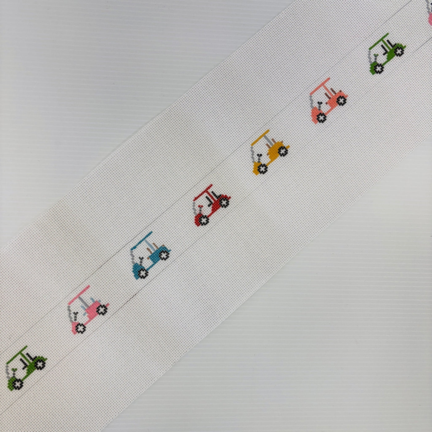 Golf Carts Belt needlepoint canvas - Bargello Needlepoint